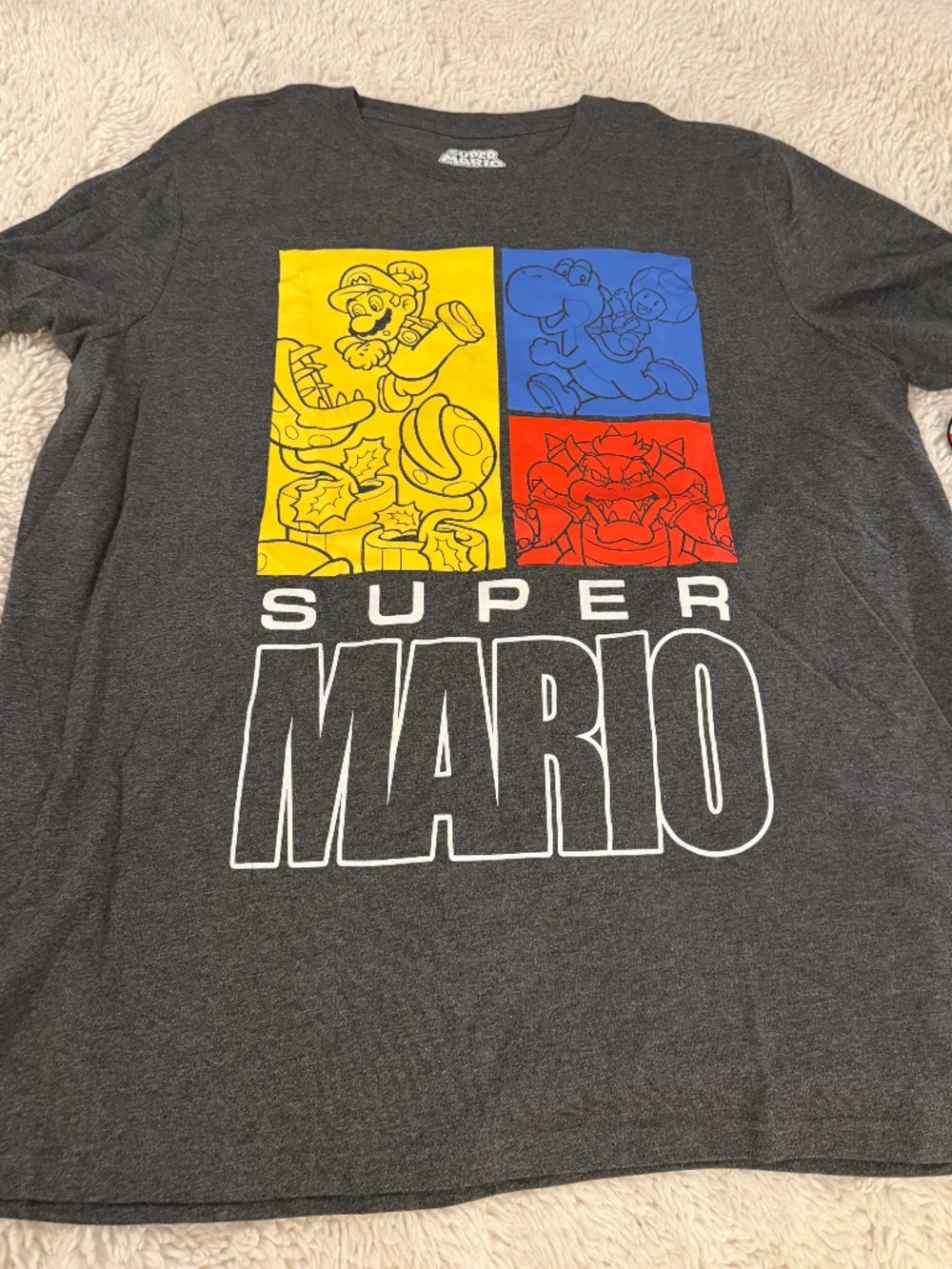 Super Mario Nintendo Graphic T-Shirt 3XB Gray NWT